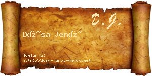 Dósa Jenő névjegykártya